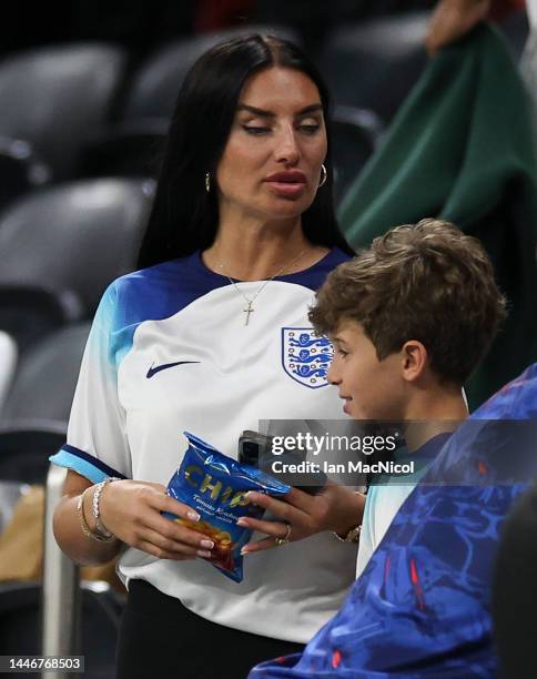 Annie Kilner, wife of Kyle Walker of England is seen during the FIFA World Cup Qatar 2022 Round of 16 match between England and Senegal at Al Bayt...