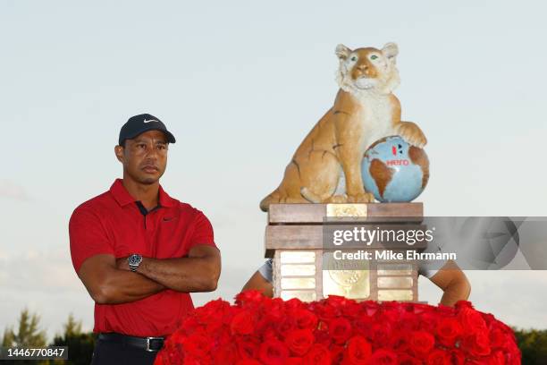 Host Tiger Woods of the United States looks during the final round Hero World Challenge at Albany Golf Course on December 04, 2022 in Nassau, Bahamas.