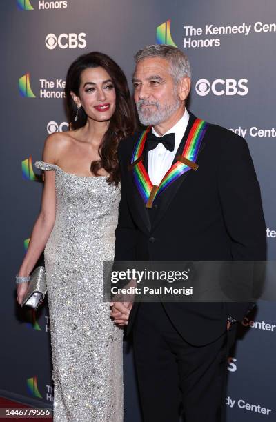 Honoree George Clooney and Amal Clooney attend the 45th Kennedy Center Honors ceremony at The Kennedy Center on December 04, 2022 in Washington, DC.