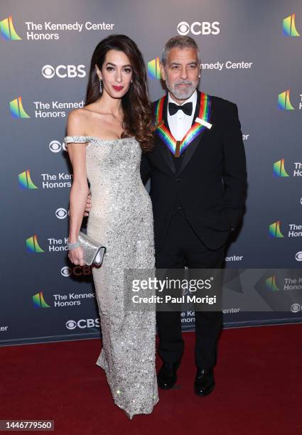 Honoree George Clooney and Amal Clooney attend the 45th Kennedy Center Honors ceremony at The Kennedy Center on December 04, 2022 in Washington, DC.