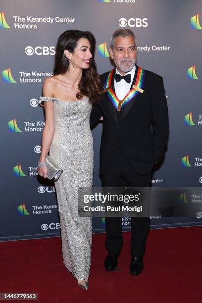 Honoree George Clooney and Amal Clooney attend the 45th Kennedy Center Honors ceremony at The Kennedy Center on December 04, 2022 in Washington, DC.