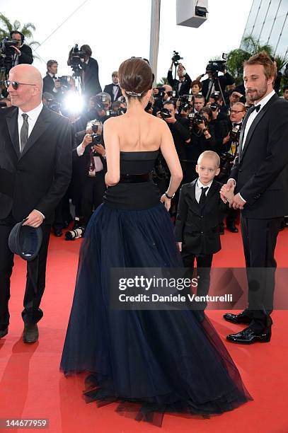 Director Jacques Audiard and actors Marion Cotillard and Matthias Schoenaerts attend the "De Rouille et D'os" Premiere during the 65th Annual Cannes...
