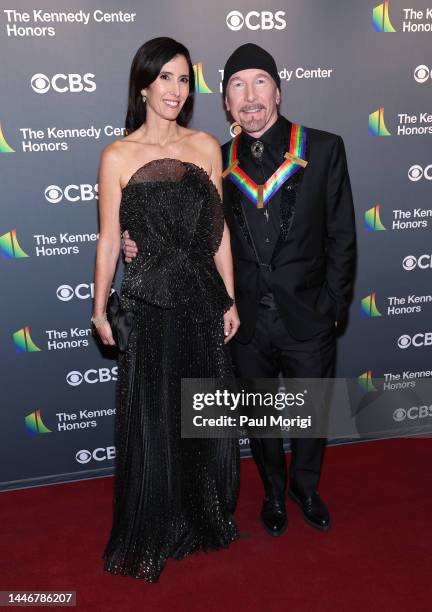 Honoree The Edge and Morleigh Steinberg attend the 45th Kennedy Center Honors ceremony at The Kennedy Center on December 04, 2022 in Washington, DC.