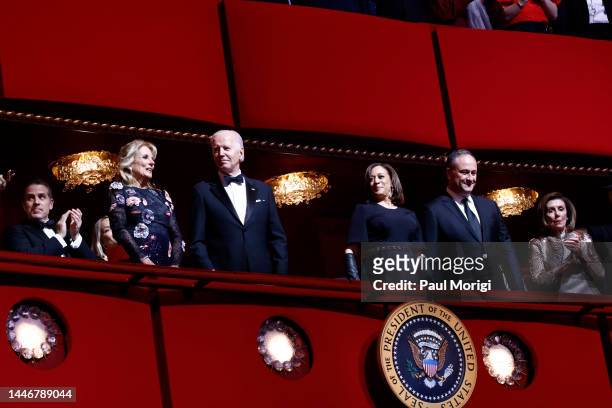 First Lady Jill Biden, U.S. President Joe Biden, Vice President Kamala Harris, Douglas Emhoff, Nancy Pelosi attend the 45th Kennedy Center Honors...