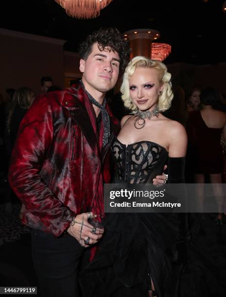 Anthony Padilla and Lauren "Mykie" Mychal attend the 2022 YouTube Streamy Awards at the Beverly Hilton on December 04, 2022 in Los Angeles,...
