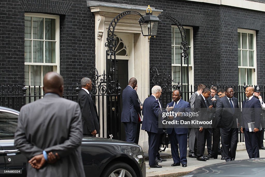Prime Minister David Cameron Meets The President Of Gabon Ali-Ben Bongo Ondimba