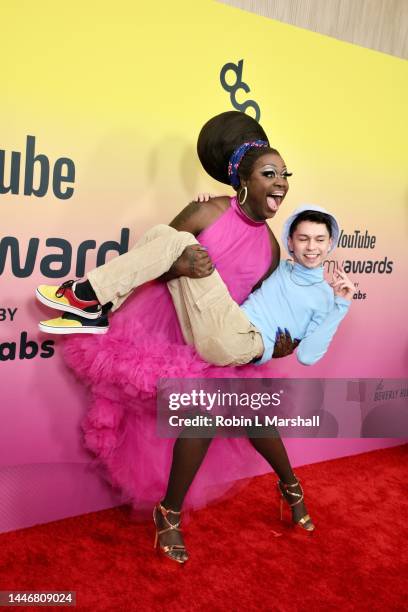 Bob The Drag Queen and Mikey Angelo attend the 2022 Youtube Streamy Awards at The Beverly Hilton on December 04, 2022 in Beverly Hills, California.