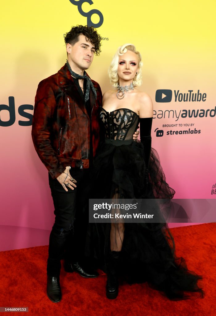 Anthony Padilla and Mykie attend the 2022 YouTube Streamy Awards at