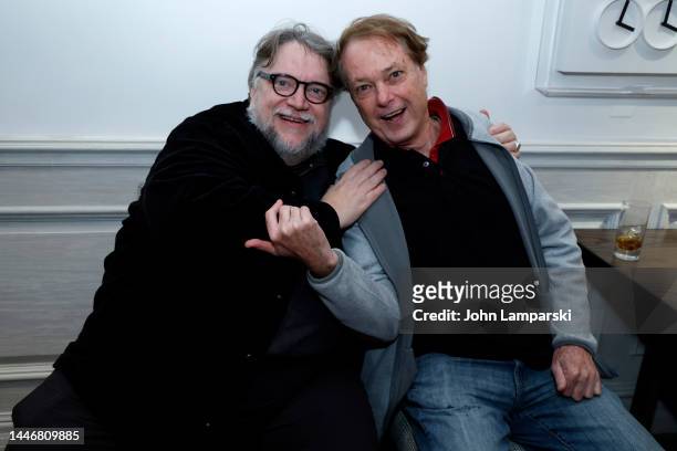 Guillermo del Toro and Bill Plympton attend Netflix's Pinocchio NYC Tastemaker Screening at Crosby Hotel on December 03, 2022 in New York City.