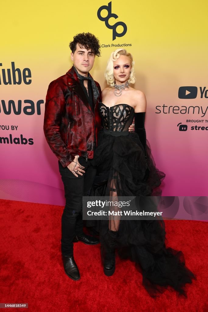 Anthony Padilla and Lauren "Mykie" Mychal attends the 2022 YouTube
