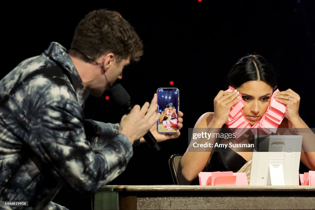 Ariack Airrack and Michelle Khare speak onstage during the 2022 YouTube ...