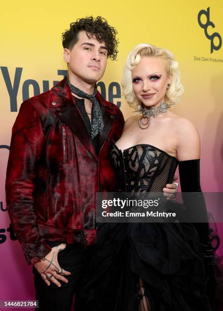 Anthony Padilla and Lauren Mychal attend the 2022 YouTube Streamy Awards at the Beverly Hilton on December 04, 2022 in Los Angeles, California.