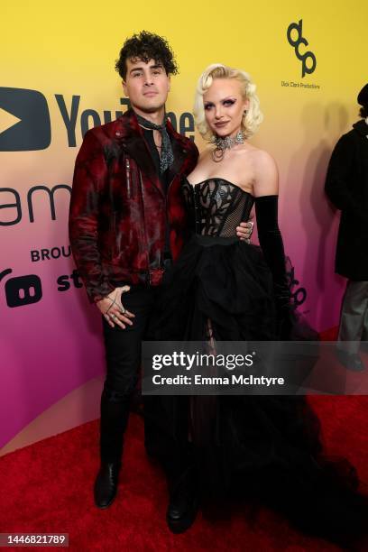 Anthony Padilla and Lauren Mychal attend the 2022 YouTube Streamy Awards at the Beverly Hilton on December 04, 2022 in Los Angeles, California.