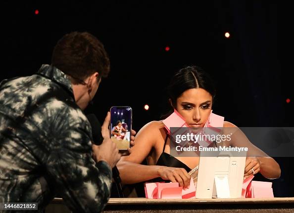 Ariack Airrack and Michelle Khare speak onstage during the 2022 YouTube ...