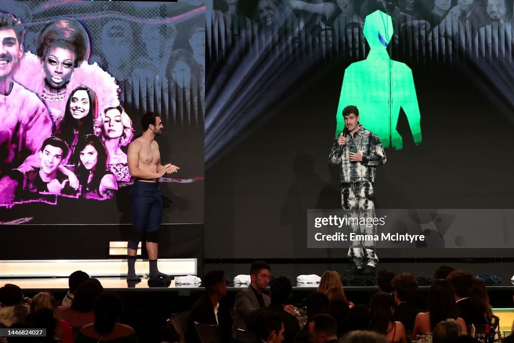 Ariack Tyler Blanchard and Airrack onstage during the 2022 YouTube Streamy ...