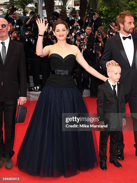 Marion Cotillard attends the "De Rouille et D'os" Premiere during the 65th Annual Cannes Film Festival at the Palais des Festivals on May 17, 2012 in...