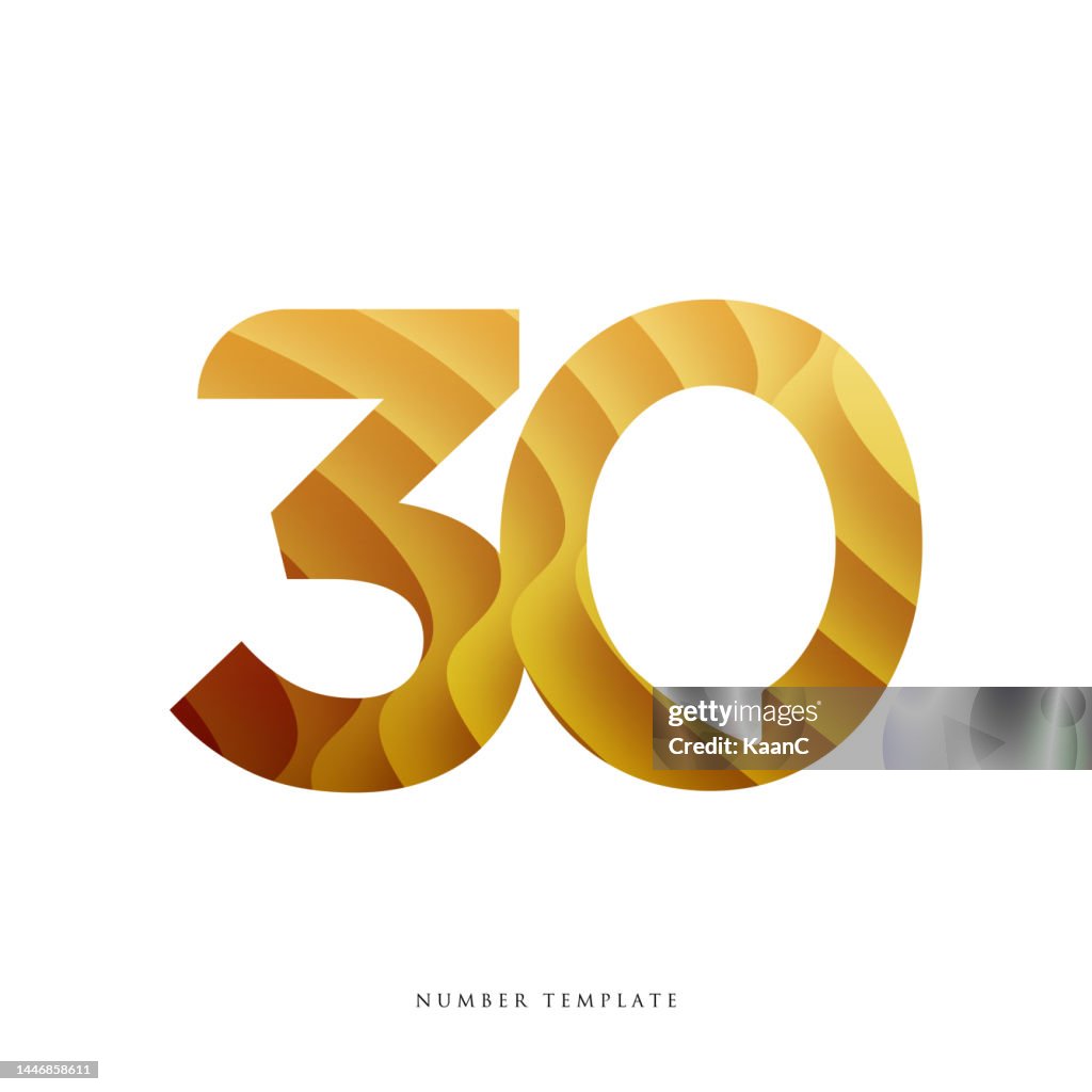 Number template. Anniversary logo template isolated, anniversary icon label, anniversary symbol stock illustration