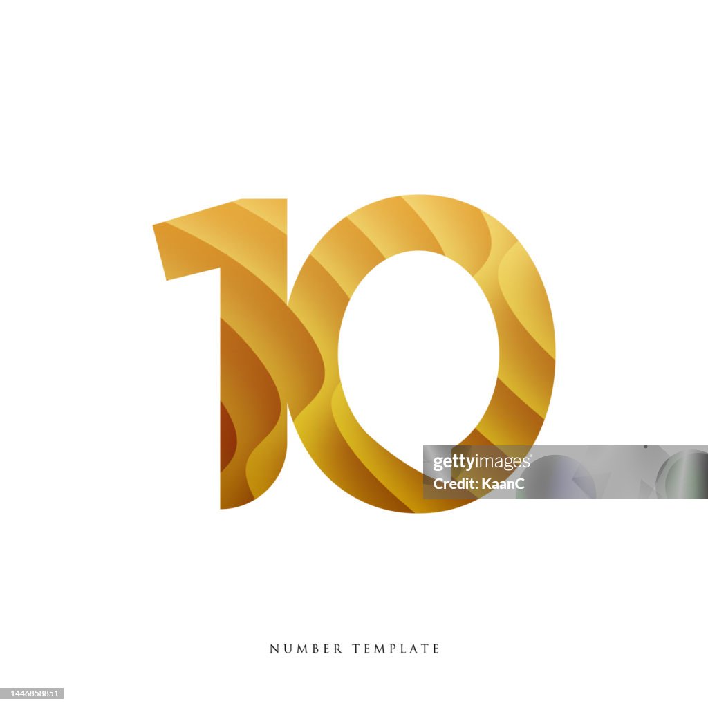 Number template. Anniversary logo template isolated, anniversary icon label, anniversary symbol stock illustration
