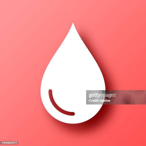drop. icon on red background with shadow - wiping tears stock illustrations