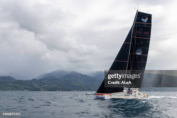 Class 40 Gryphon Solo 2 is illustrated during Leg 5 start between Papeete and Ushuaia of the sailing race around the world Globe40 on November 26,...