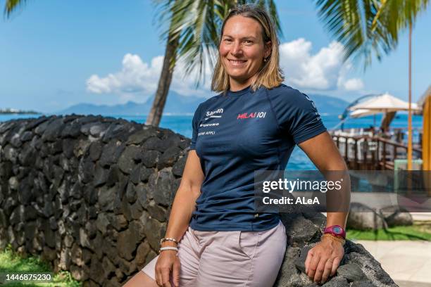 Estelle Greece of France, co-skipper onboard Milai, is portraited before leg 5 start between Papeete and Ushuaia of the sailing race around the world...