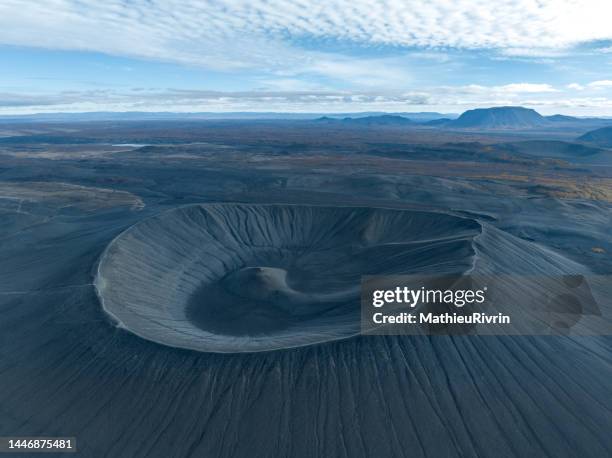 iceland from the sky : myvatn - dormant volcano stock pictures, royalty-free photos & images