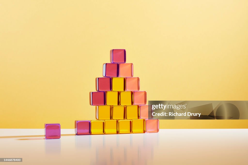 Conceptual image of acrylic glass cubes