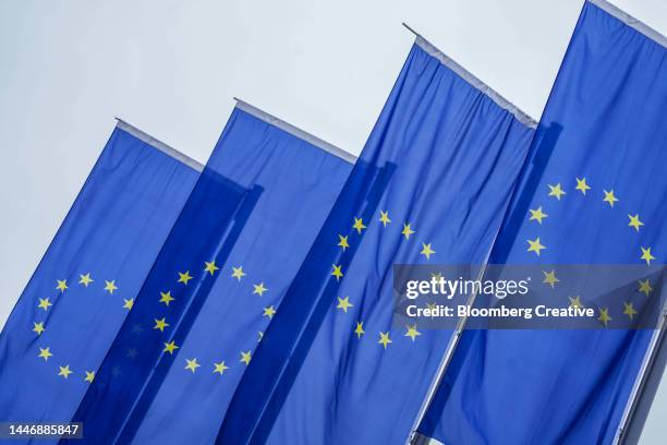 european union banners - eu flagge stock-fotos und bilder