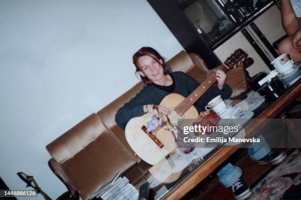 young girl practicing guitar - 1996 stock pictures, royalty-free photos & images