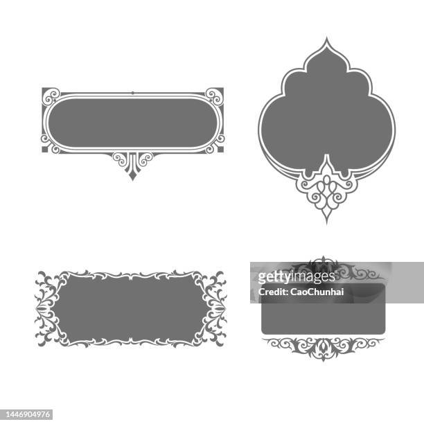 frames and plaques of classic style - plaque stock illustrations