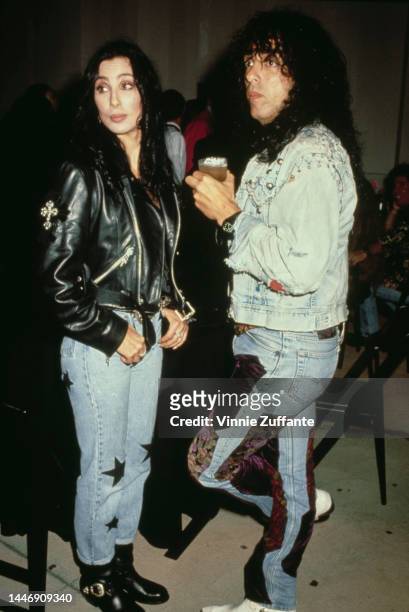 Cher and Paul Stanley during Richie Sambora Record Release Party at Griffith Park in Los Angeles, California, United States, 4th September 1991.