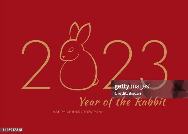2023 year of the rabbit greetings. - year of the rabbit stock illustrations