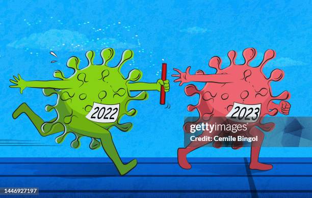 new covid-19 variants - genetic mutation stock illustrations