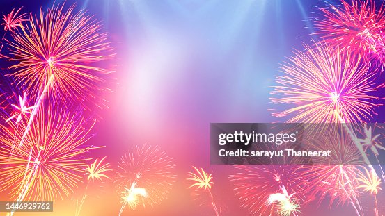 background bokeh firework red colorful celebration