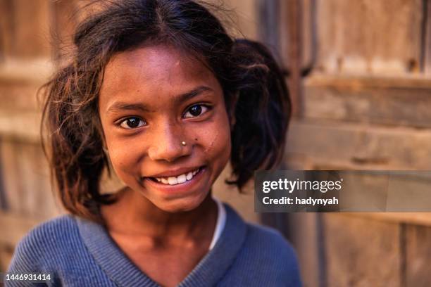 happy indian girl - nepal child stock pictures, royalty-free photos & images