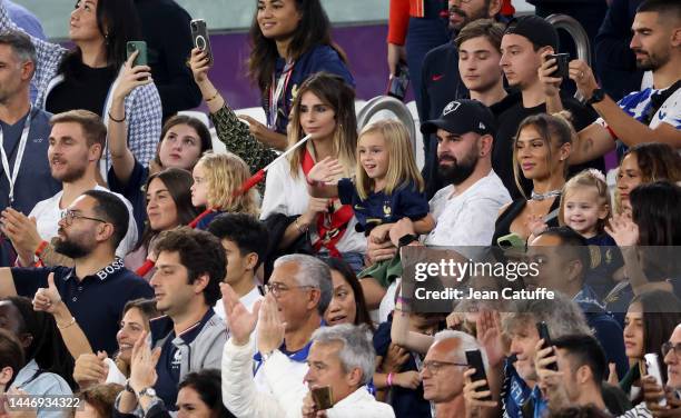 Erika Choperena, wife of Antoine Griezmann of France, Mae Rfsk aka Mae Guendouzi, wife of Matteo Guendouzi of France attend the FIFA World Cup Qatar...