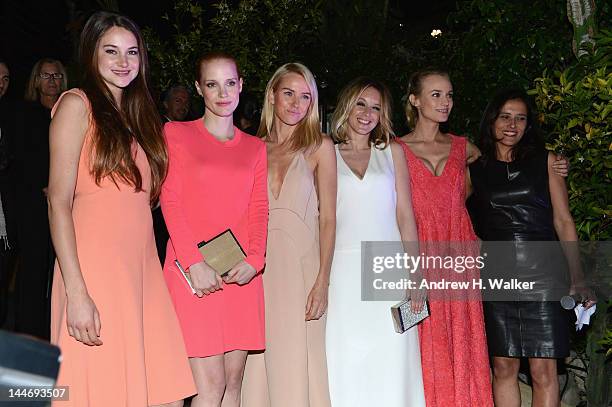 Actresses Shailene Woodley, Jessica Chastain, Naomi Watts, Ludivine Sagnier, Diane Kruger and Joana Vicente, Executive Director, IFP attend Women In...