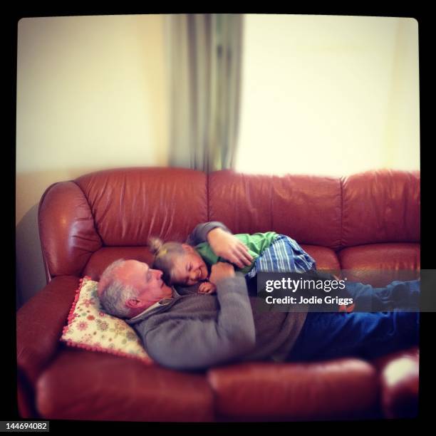 Grandfather and Granddaughter playing