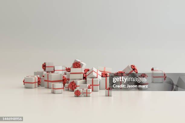 3d rendering red box - birthday present stock-fotos und bilder