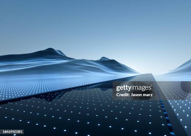 abstract particle background with copy space - futuristisch stockfoto's en -beelden