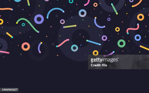 abstract connection lines background pattern - rainbow confetti stock illustrations