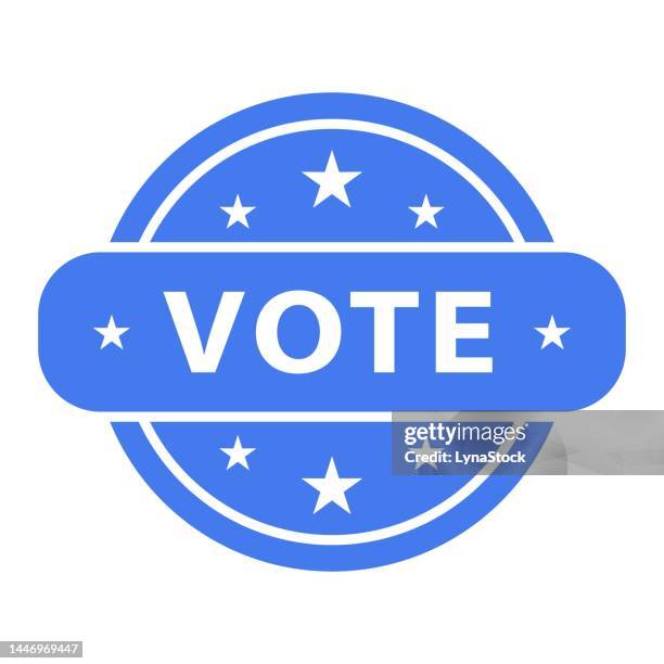 vote stamp, seal. vector badge, icon template. illustration isolated on white background. - voting sticker stock illustrations