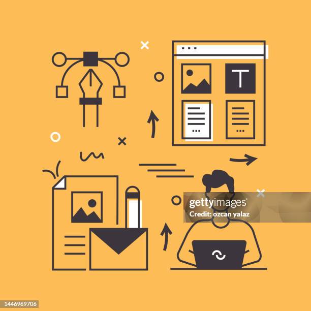 design thinking concept. the design is editable and the color can be changed. - design thinking workshop stock illustrations