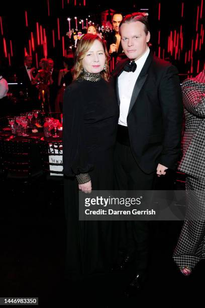 Sarah Mower and Anders Christian Madsen attend The Fashion Awards 2022 pre-ceremony drinks at the Royal Albert Hall on December 05, 2022 in London,...