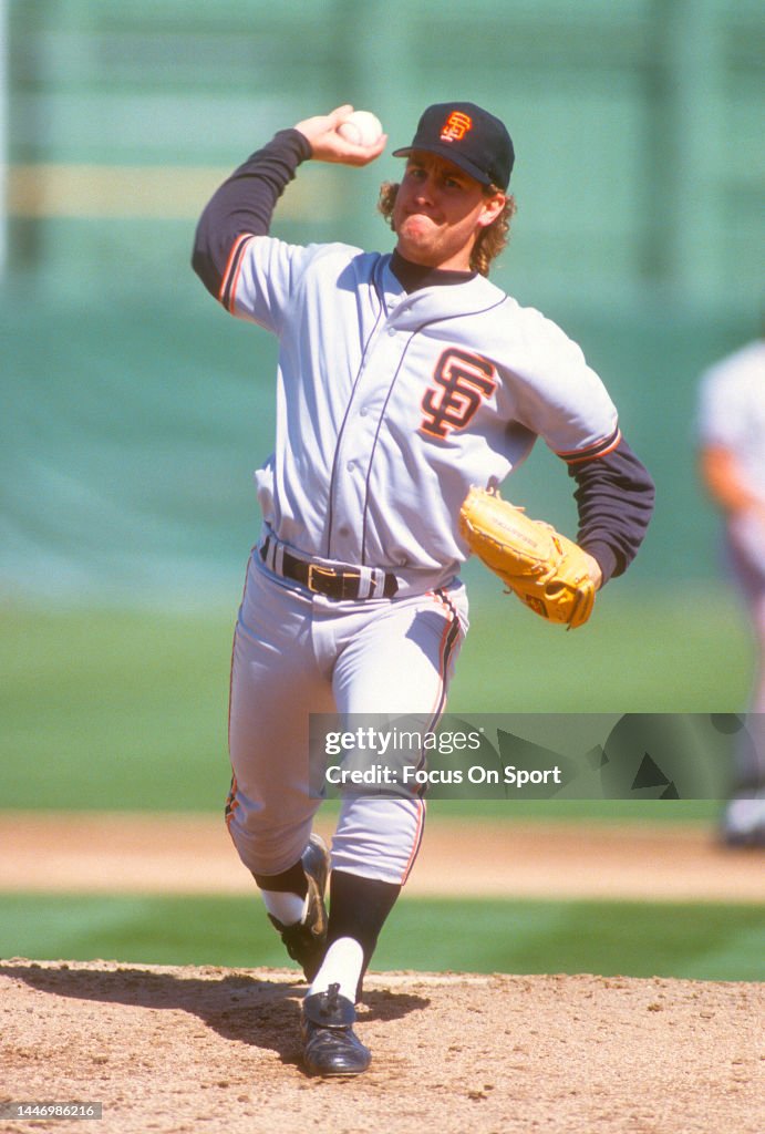 Brantley Riggins Jeff Brantley of the San Francisco Giants pitches during a Major ...
