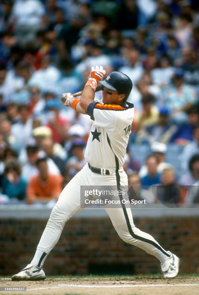 Ed Taubensee Of The Houston Bats Against The Chicago Cubs During A ed-taubensee-of-the-houston-bats-against-the-chicago-cubs-during-a