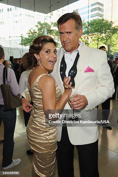 Callie Thorn and Bruce Campbell attend USA Network Upfront 2012 after party at Alice Tully Hall at Lincoln Center on May 17, 2012 in New York City.
