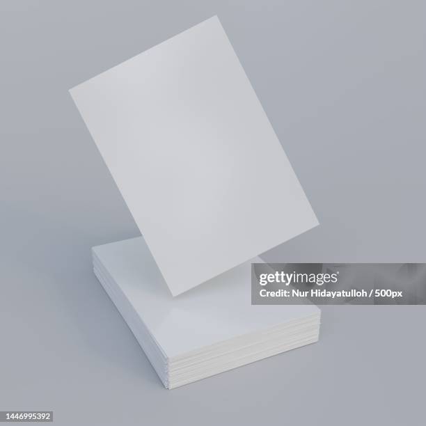 high angle view of white visiting card against gray background,indonesia - folder mockup stock pictures, royalty-free photos & images