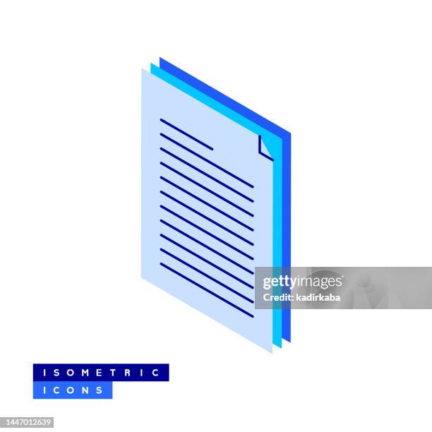 documents isometric icon concept and three dimensional design. paper, newspaper, paperwork. - three ring binder stock illustrations