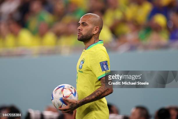 Dani Alves of Brazil during the FIFA World Cup Qatar 2022 Round of 16 match between Brazil and South Korea at Stadium 974 on December 05, 2022 in...